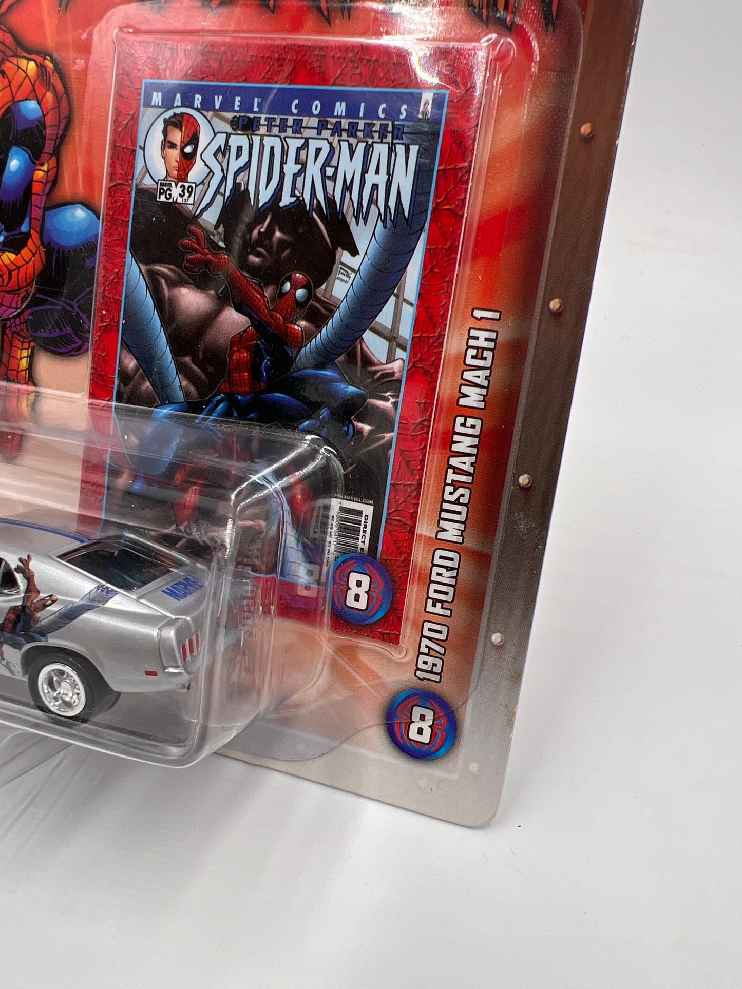 Johnny Lightning Marvel Spider-Man #8 1970 Ford Mustang Mach 1 Silver
