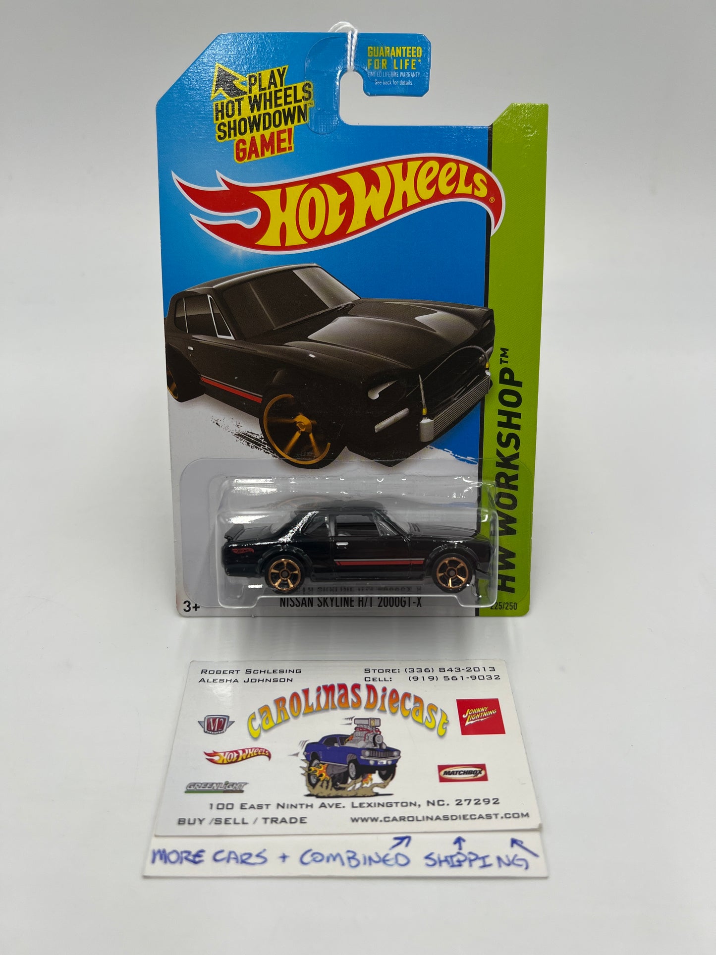 2014 Hot Wheels Workshop #225 W/Roll Cage Nissan Skyline H/T 2000GT-X Black SR