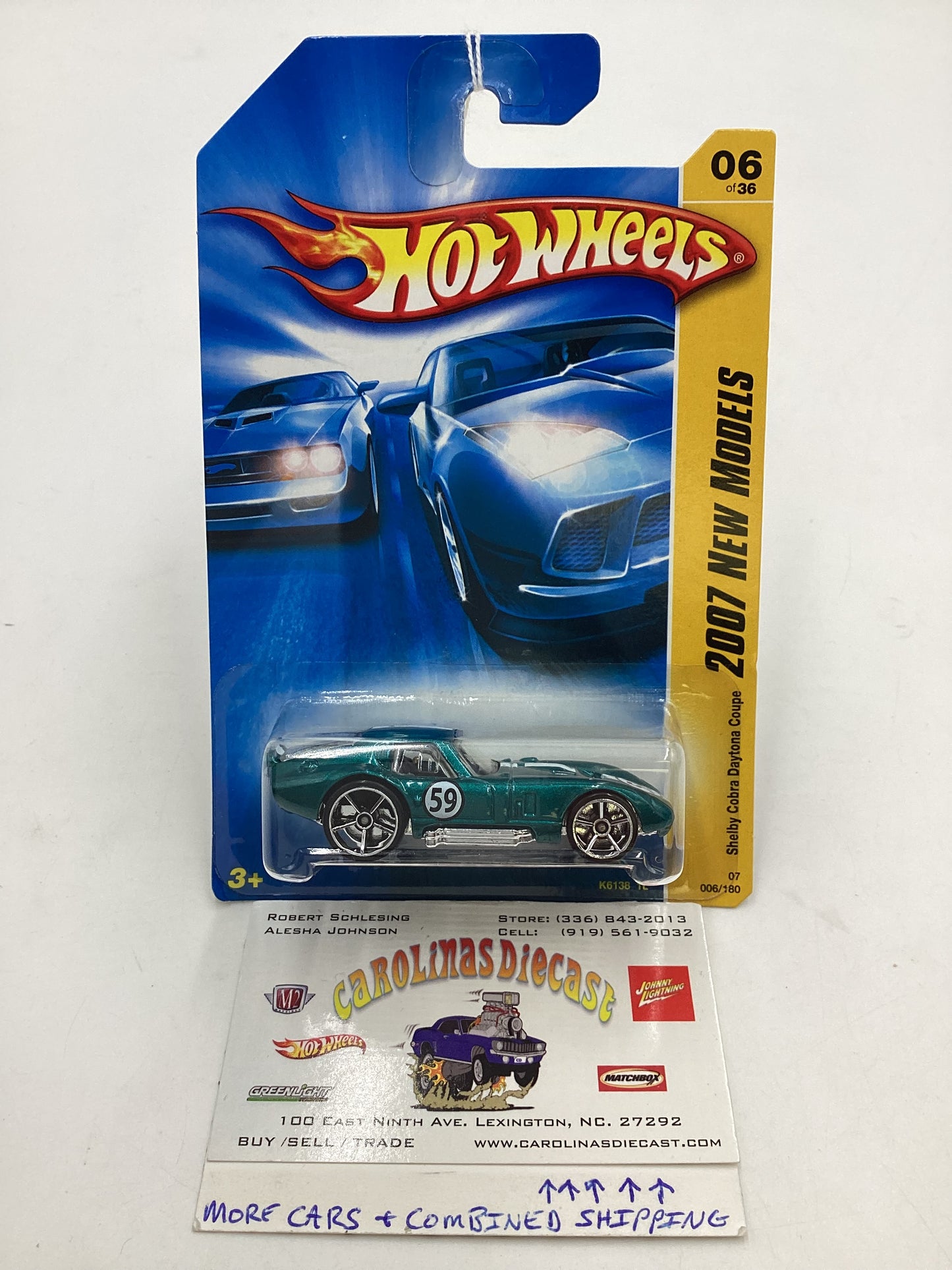 2007 Hot wheels New Models #006 Shelby Cobra Daytona Coupe Green 30D