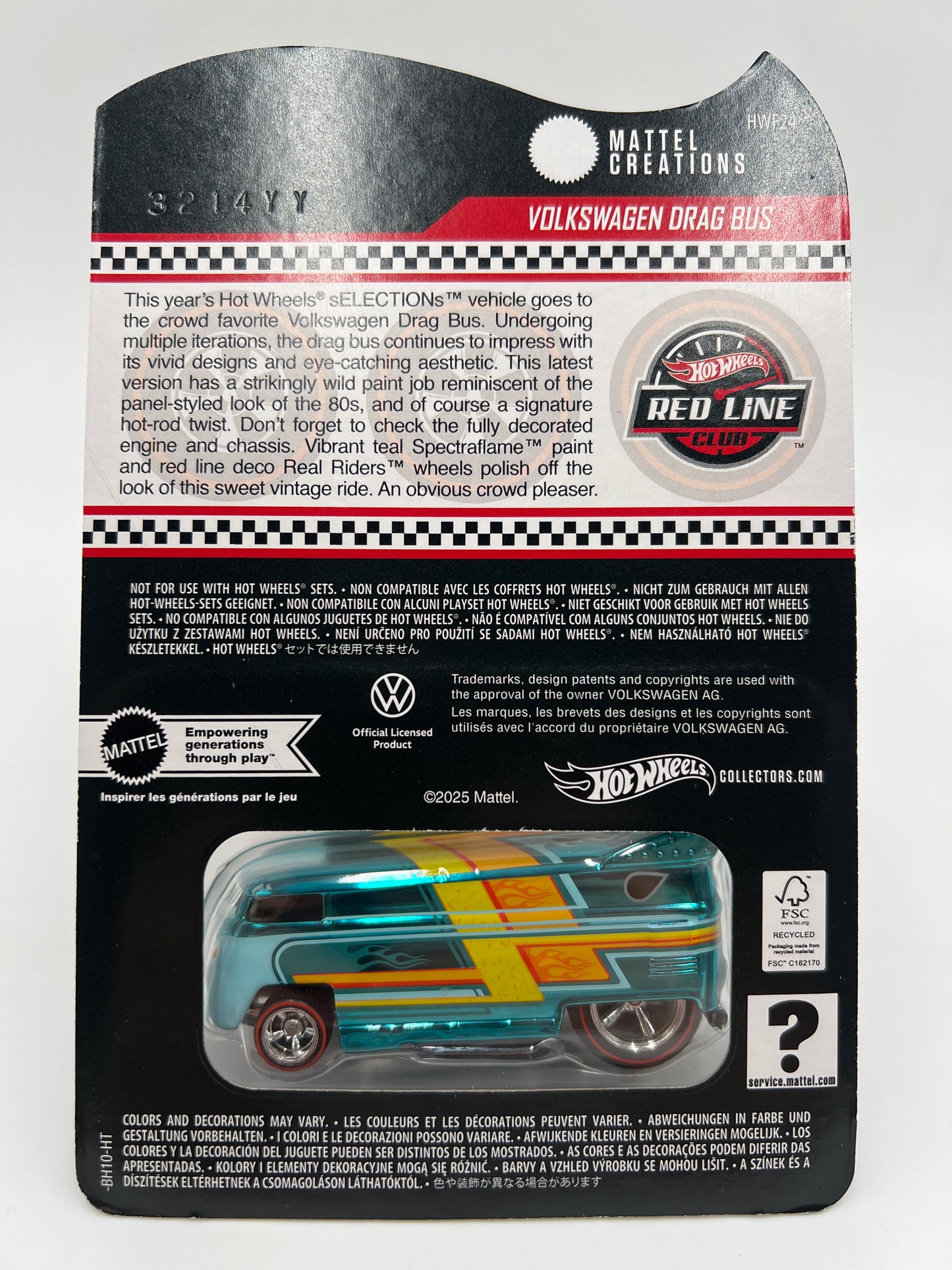 2024 Hot Wheels RLC sELECTIONs Car Volkswagen Drag Bus Blue W/Protector