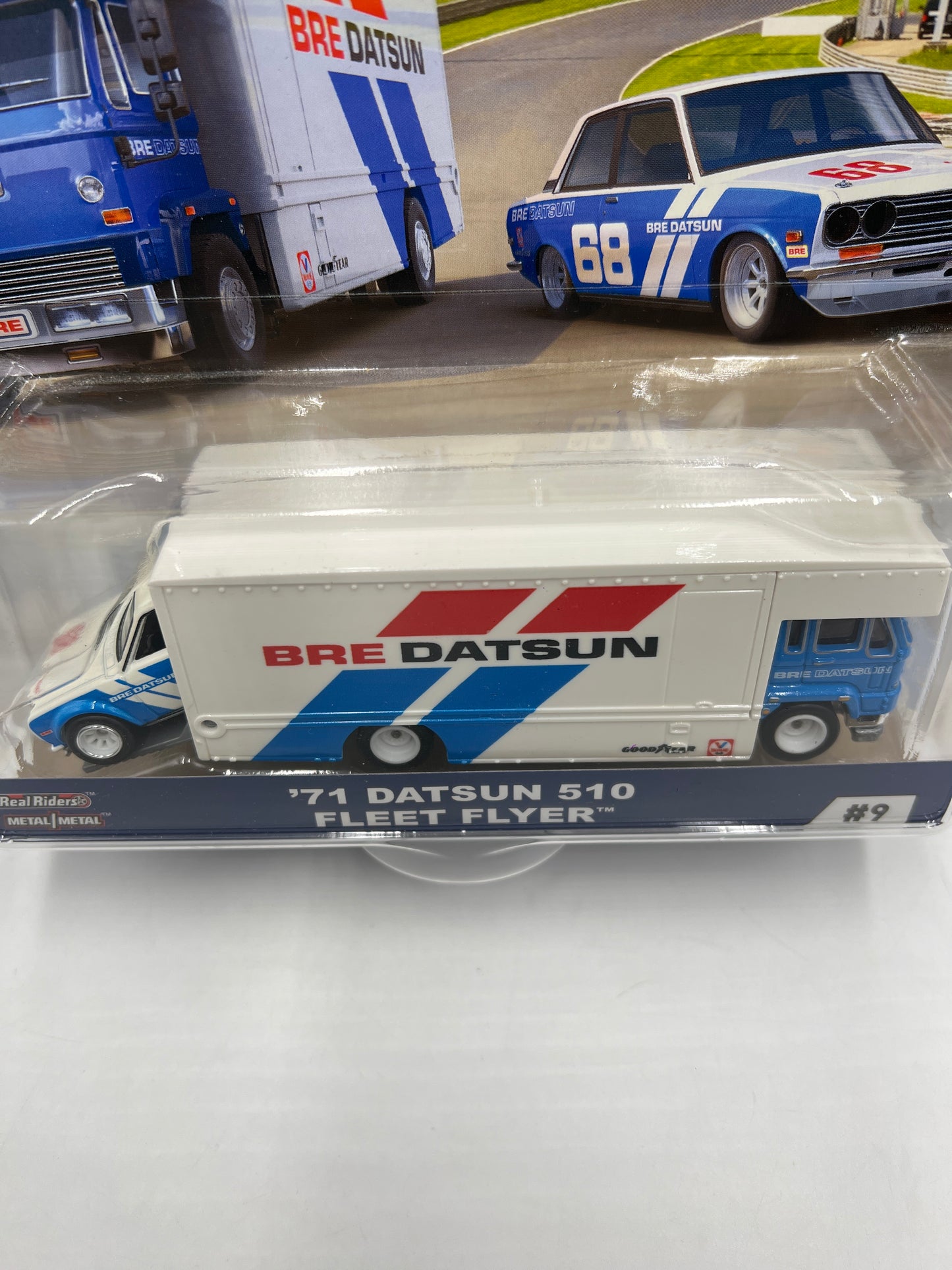 Hot Wheels Team Transport #9 71 Datsun 510 & Fleet Flyer 281H