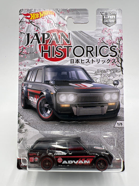 Hot Wheels Premium Japan Historics #1 71 Datsun 510 Wagon Advan Black W/Protector