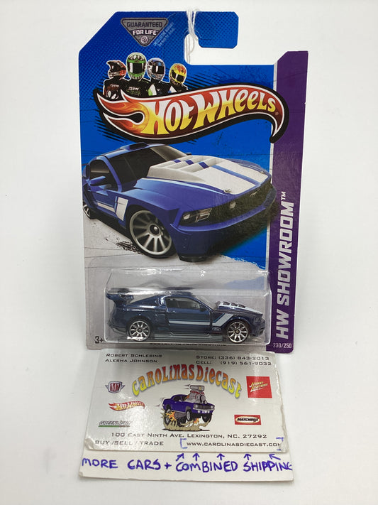 2013 Hot Wheels #230 Custom 12 Ford Mustang Blue