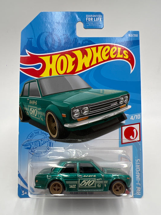 2021 Hot Wheels Super Treasure Hunt #162 71 Datsun 510 Green W/Protector Card Not Perfect