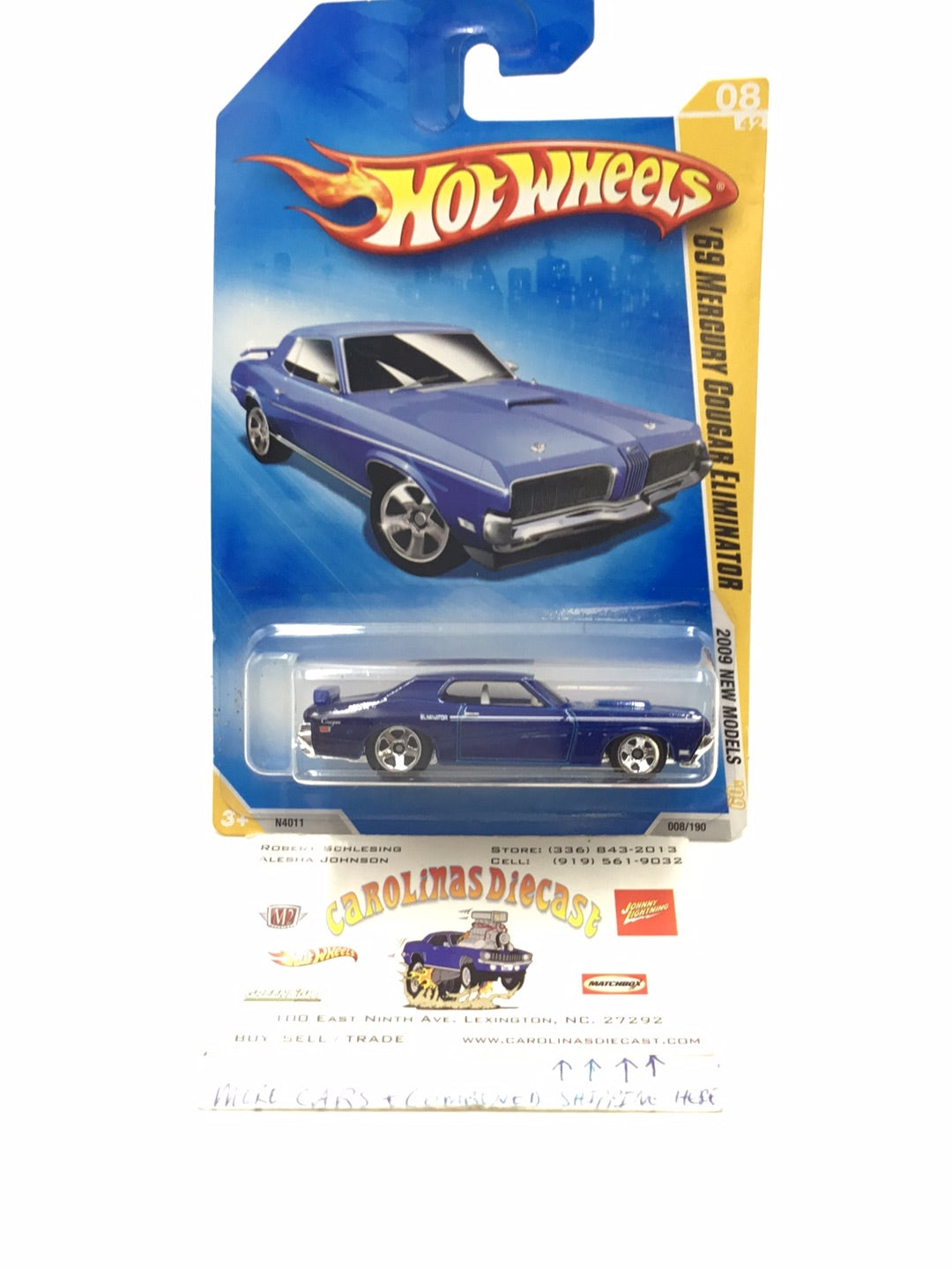 2009 Hot wheels #8 69 Mercury Cougar Eliminator Y4