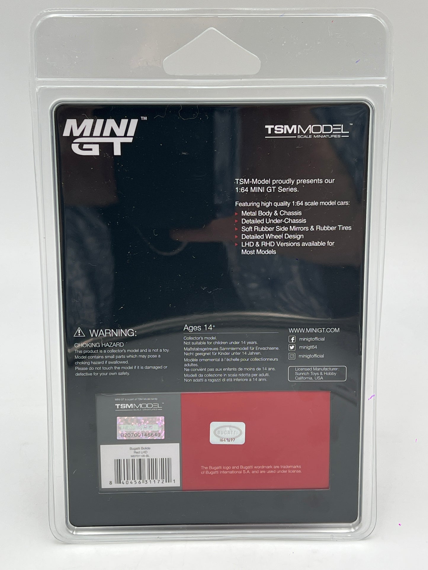 Mini GT #1105 Bugatti Bolide Red