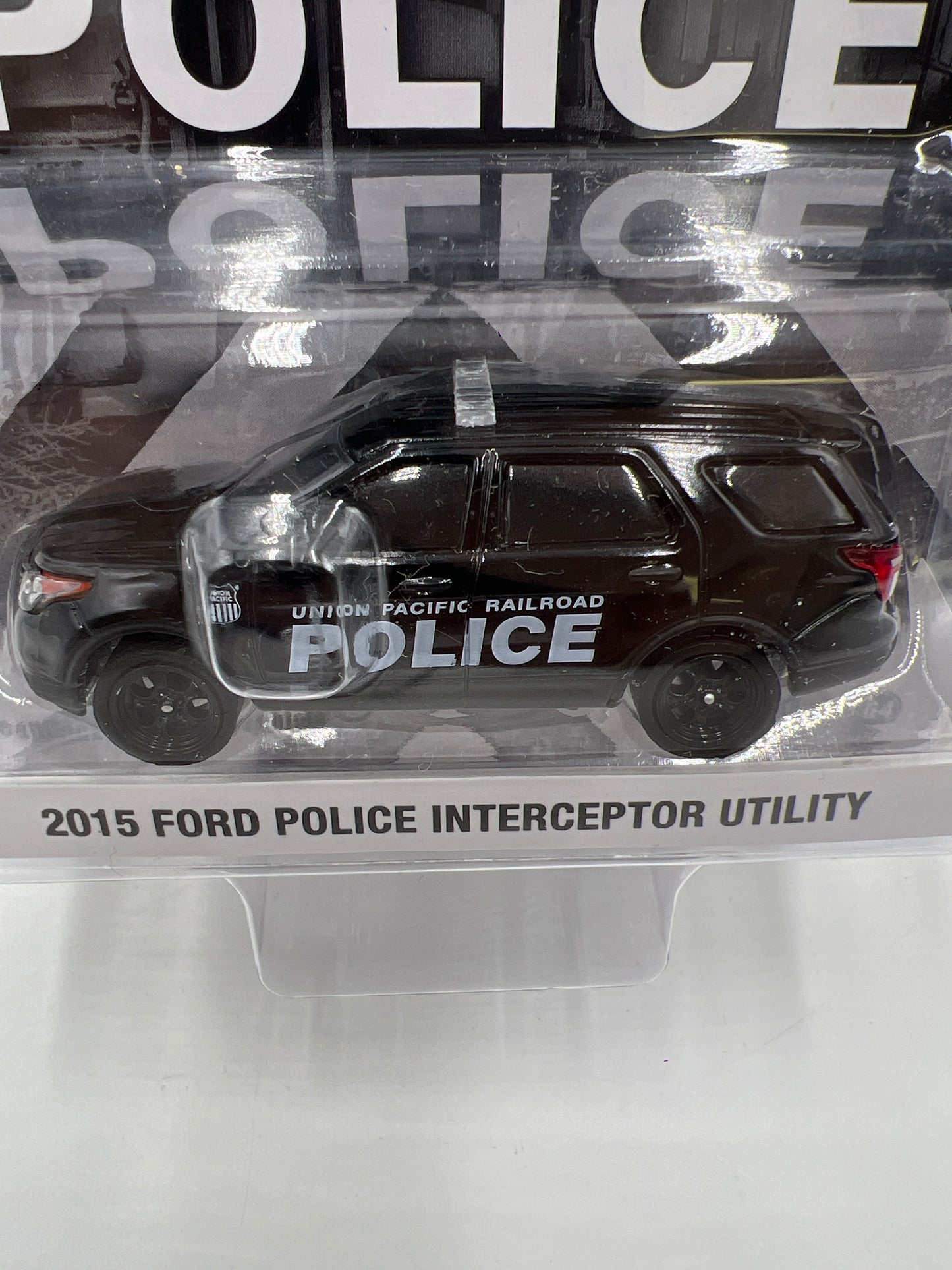 Greenlight Union Pacific Railroad Police 2015 Ford Police Interceptor Utility Black