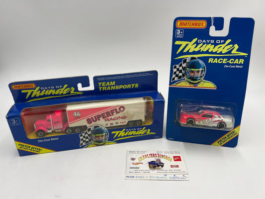 Matchbox Days Of Thunder Team Transports & Race Car Superflo Racing Lot Of 2