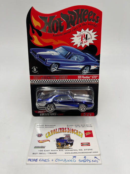 2007 Hot Wheels RLC sELECTIONs Series #3B 69 Pontiac GTO Blue 2203/9015 W/Protector