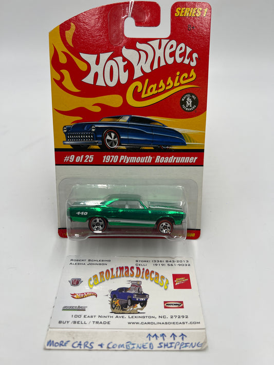 Hot Wheels Classics Series 1 #9 1970 Plymouth Roadrunner Green