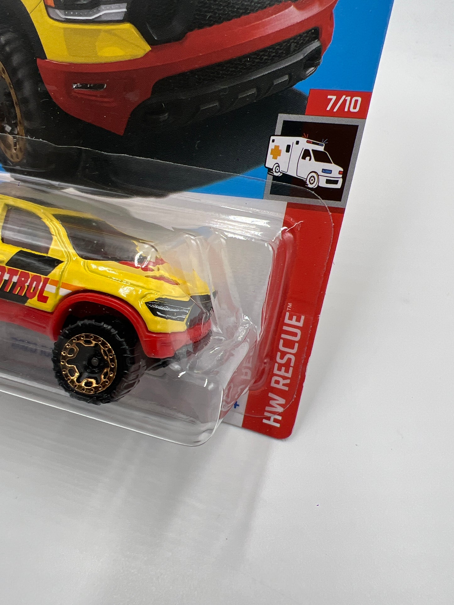 2023 Hot Wheels Rescue Treasure Hunt #238 2020 Ram 1500 Rebel Yellow Bad Card 274C