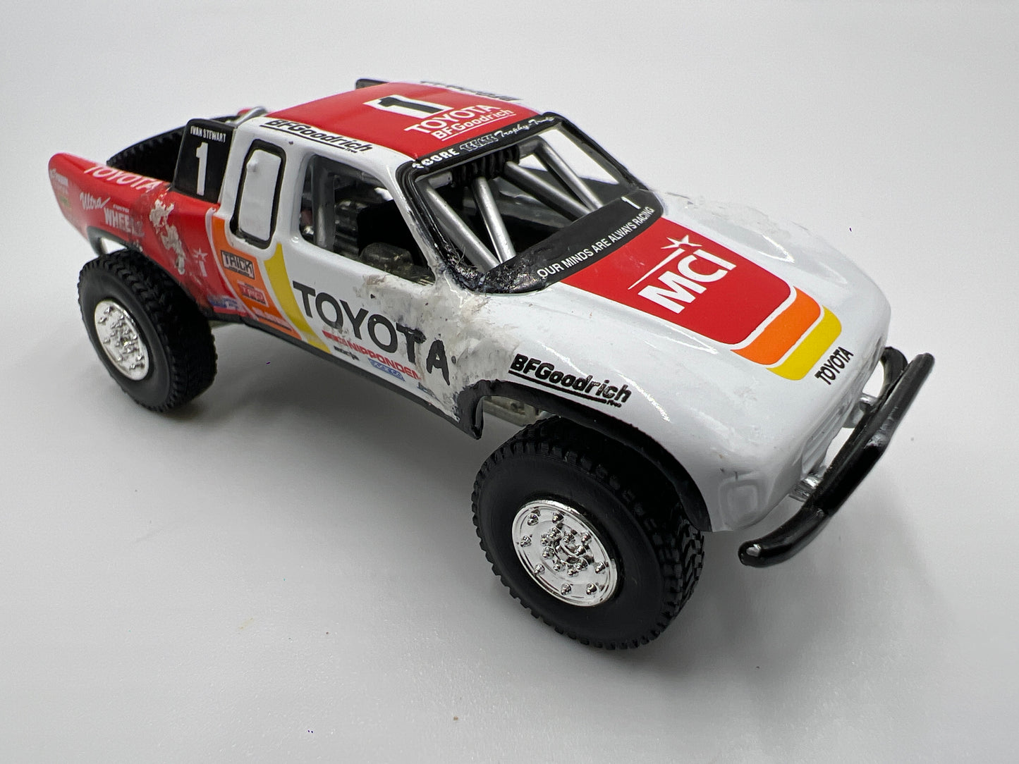 Hot Wheels 100% Black Box Premium Toyota Baja Truck White Loose Paint Damage/Touch Up