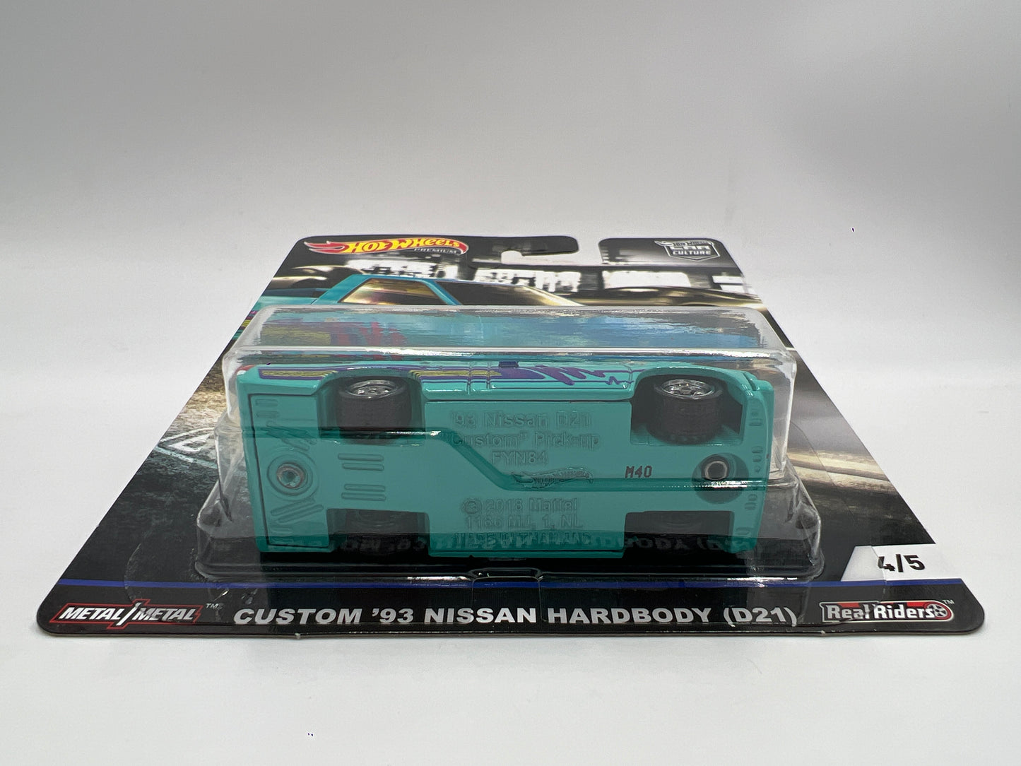 Hot Wheels Premium Cruise Boulevard #4 Custom 93 Nissan Hardbody D21 Light Blue W/Protector