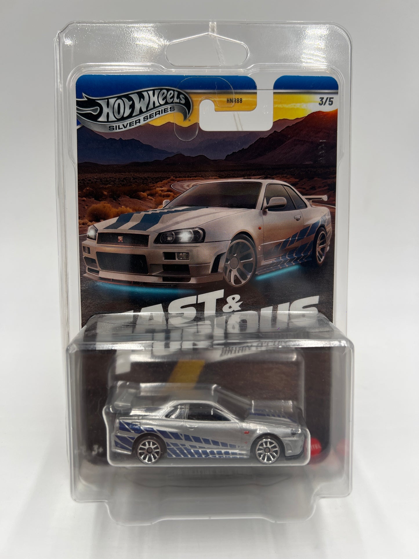 Hot Wheels Silver Series Fast & Furious Brian O’Conner #3 Nissan Skyline GT-R BNR34 Silver W/Protector