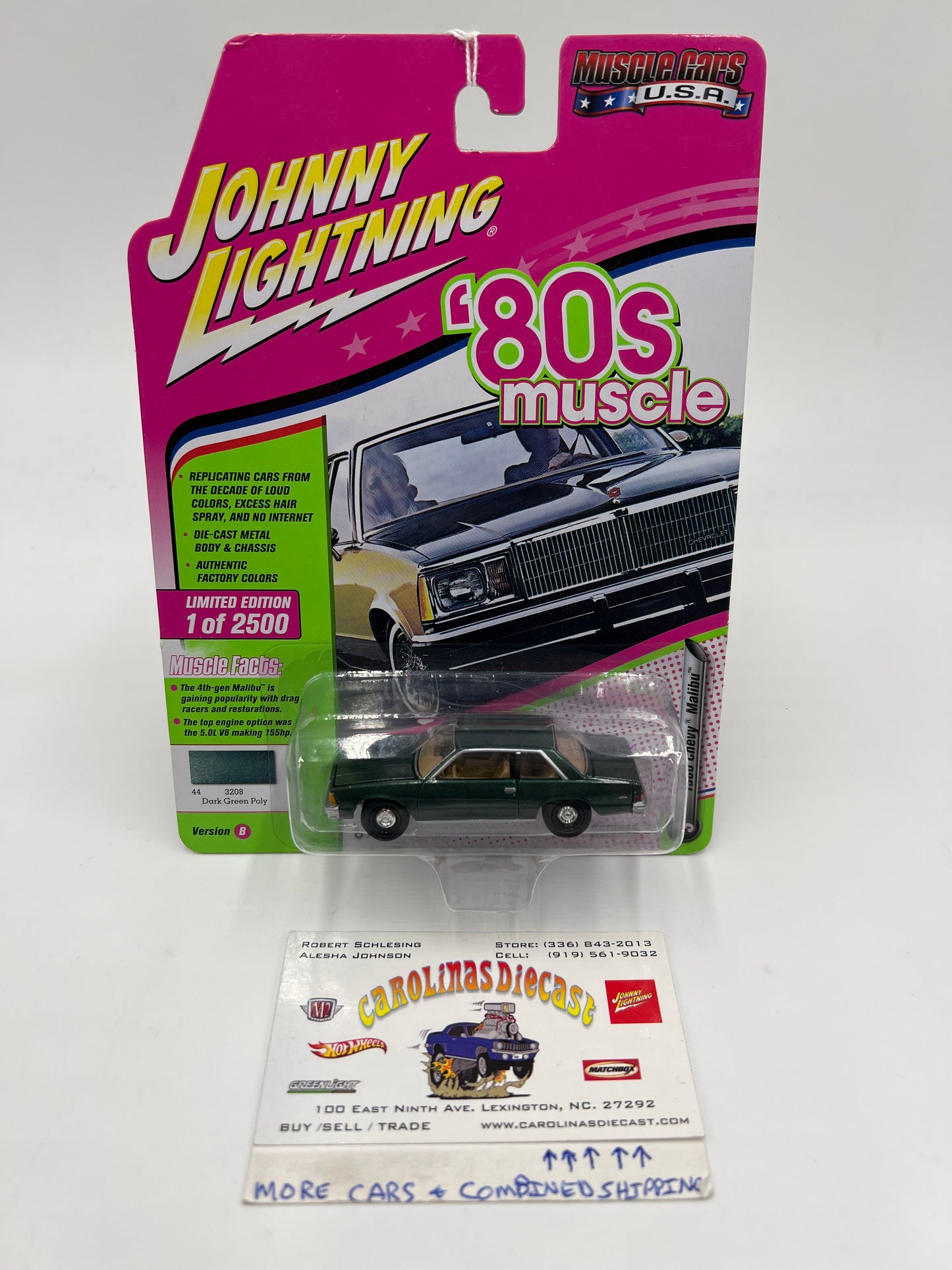Johnny Lightning 80s Muscle Release 3 Version B 1/2500 1980 Chevy Malibu Green #2