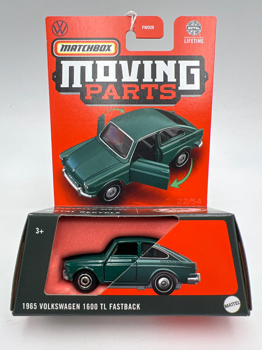 Matchbox Moving Parts #22 1965 Volkswagen 1600 TL Fastback Green 169o
