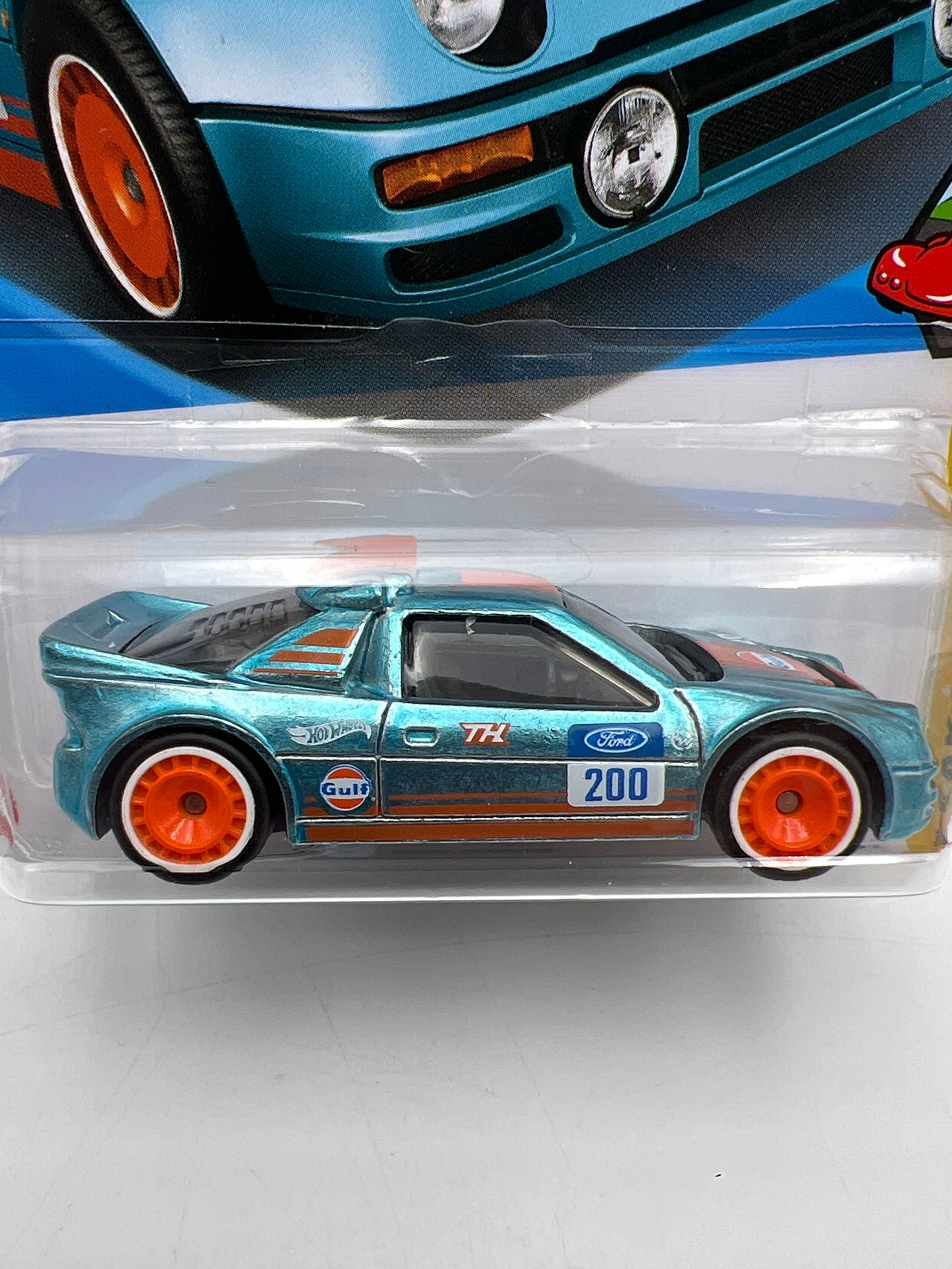 2025 Hot Wheels Super Treasure Hunt #247 Ford RS200 Gulf Blue W/Protector