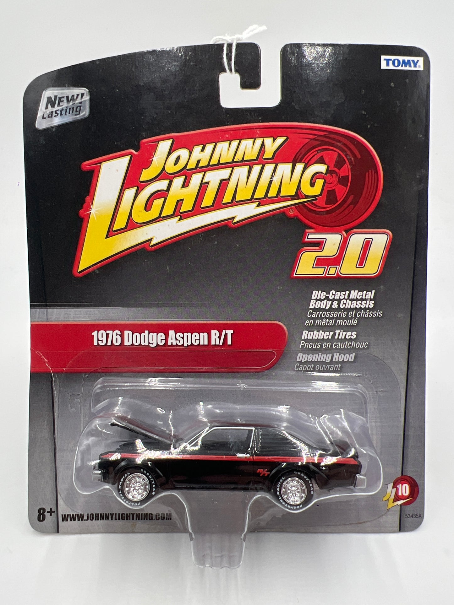 Johnny Lightning 2.0 Tomy #10 1976 Dodge Aspen R/T Black W/Rubber Tires