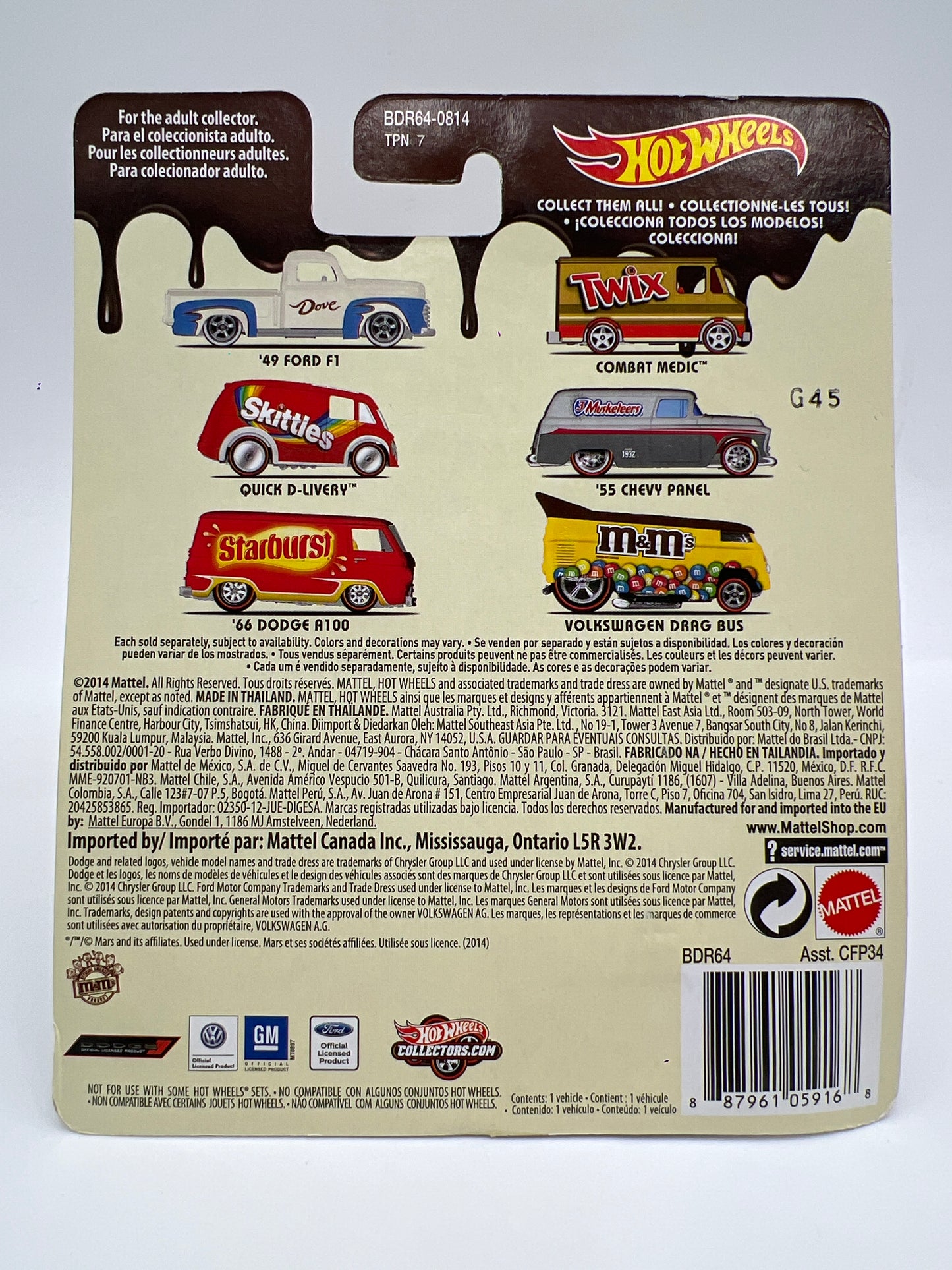 Hot Wheels Premium M&Ms Volkswagen Drag Bus W/Protector