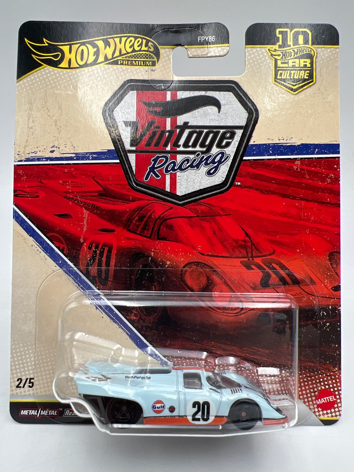 2026 Hot Wheels Premium Vintage Racing #2 Porsche 917K Gulf Light Blue