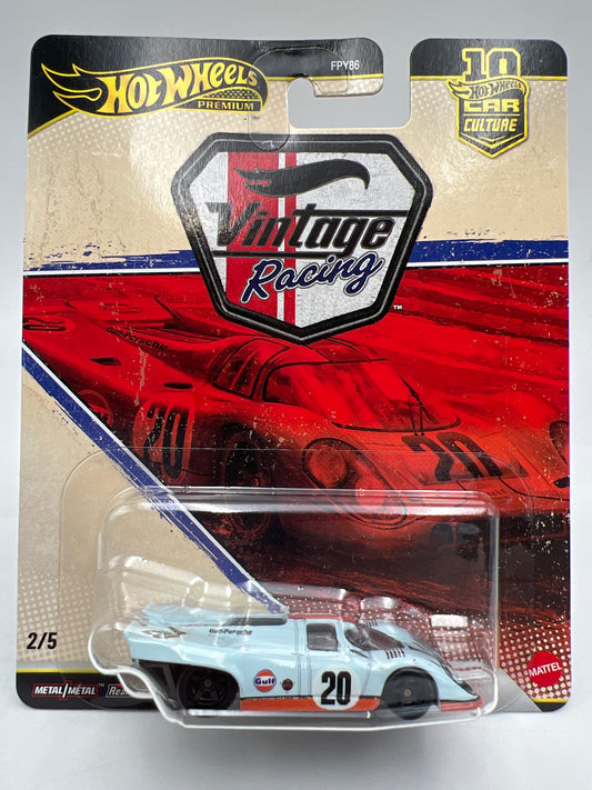 2026 Hot Wheels Premium Vintage Racing #2 Porsche 917K Gulf Light Blue