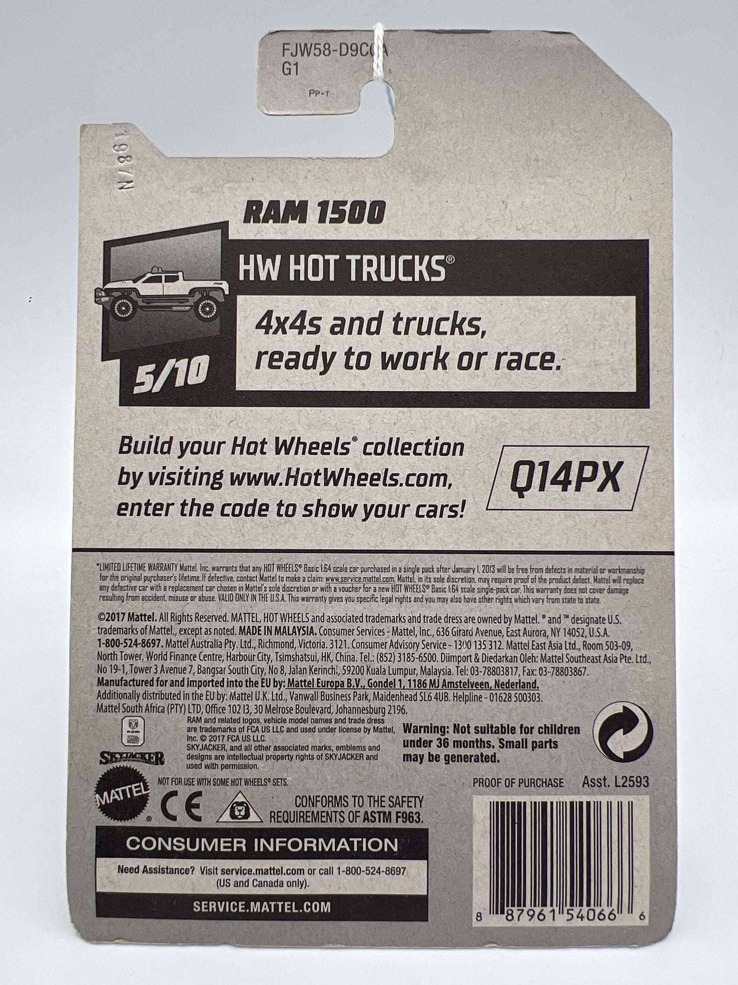 2018 Hot Wheels Hot Trucks #10 Ram 1500 Skyjacker Red 42A