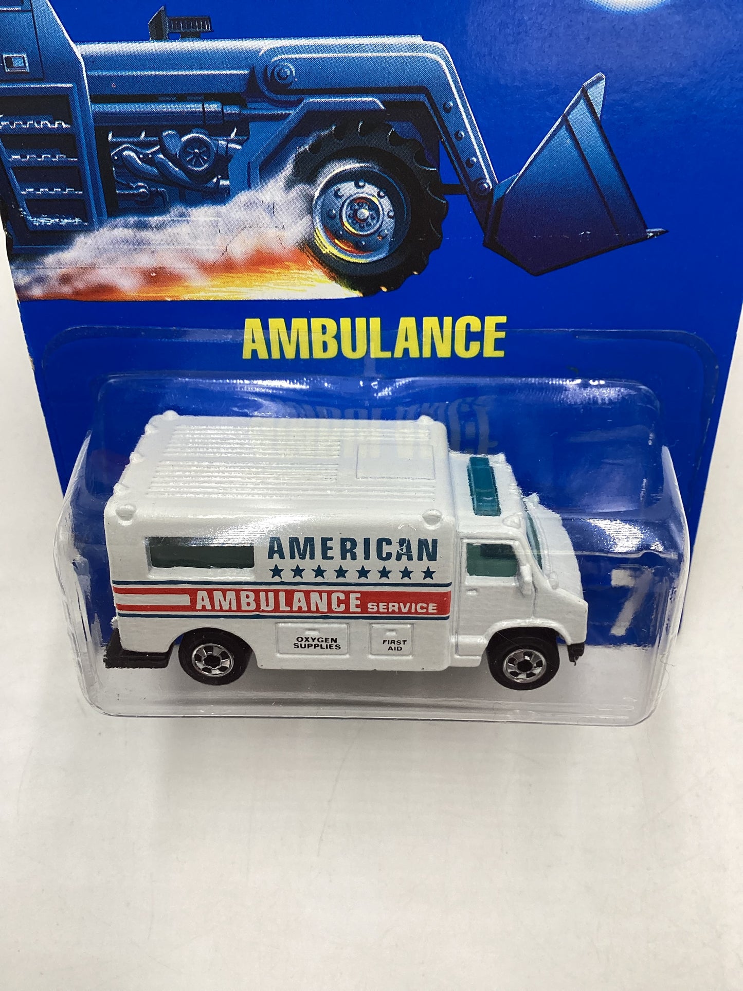 Hot Wheels Blue Card Collector No. 71 Ambulance White BW Wheels 239B