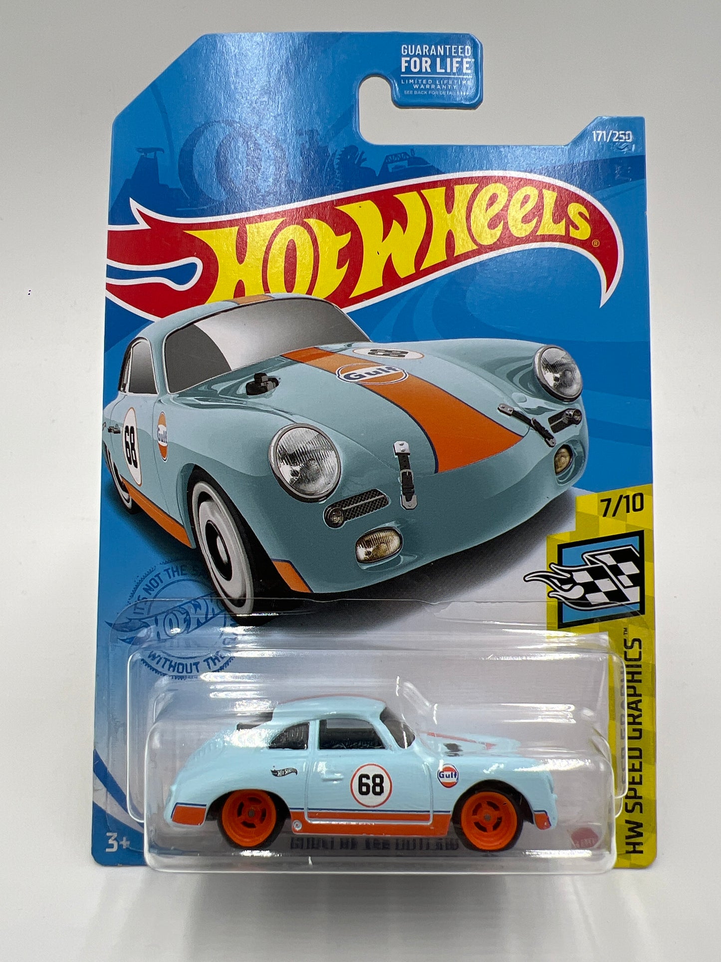 Hot Wheels Porsche 356 Outlaw Blue Gulf Wheel Swap Custom On Card W/Protector SR