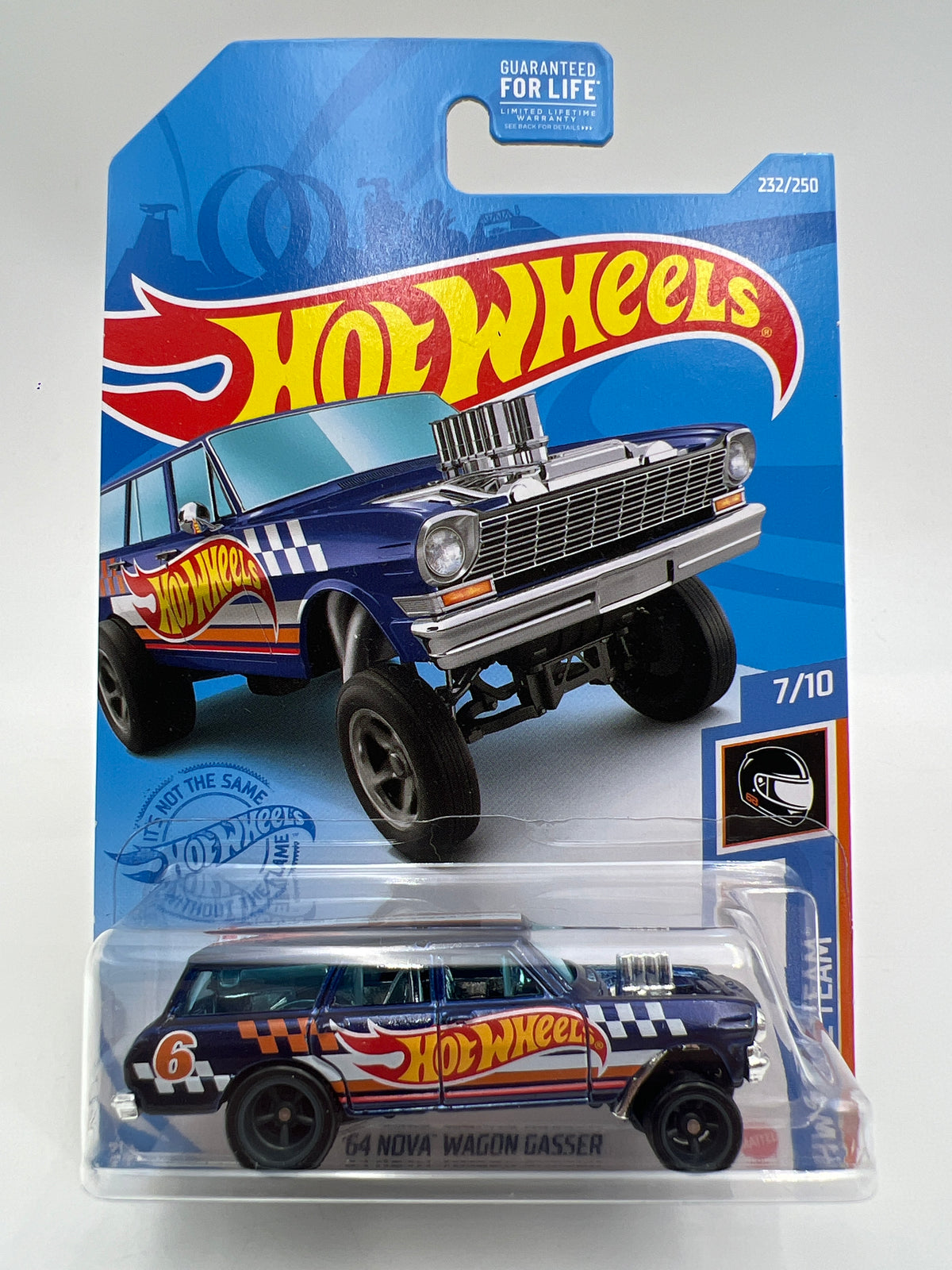 2021 Hot Wheels Super Treasure Hunt #232 64 Nova Wagon Gasser Blue W/Protector