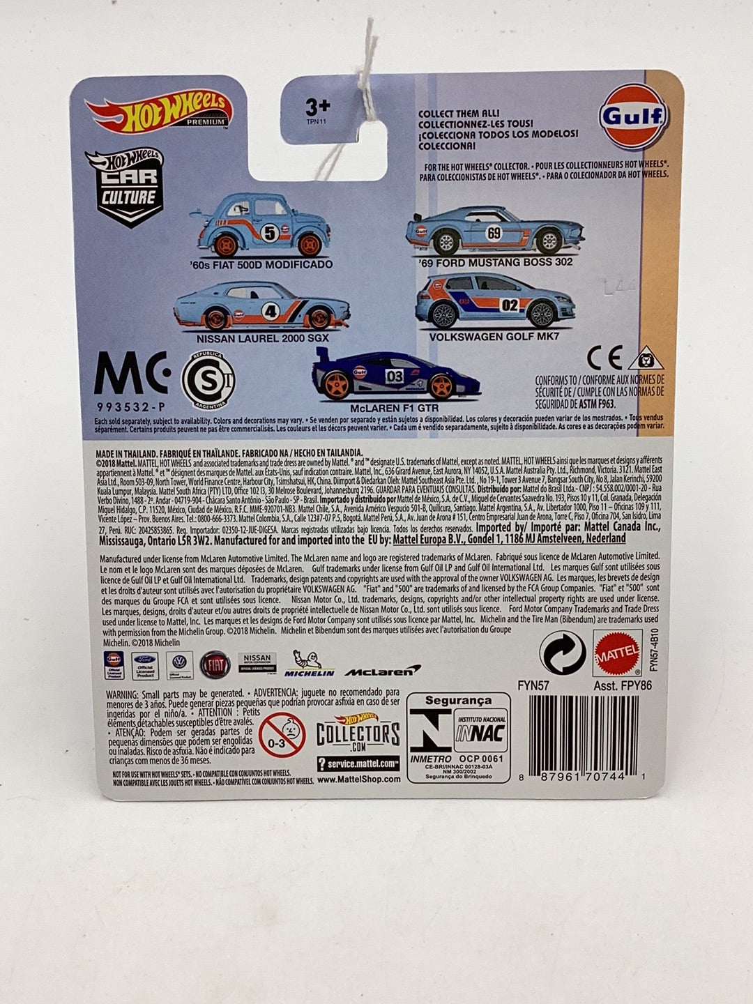 HOT WHEELS GULF ‘60’s Fiat 500D Modifcado 1/5 245D