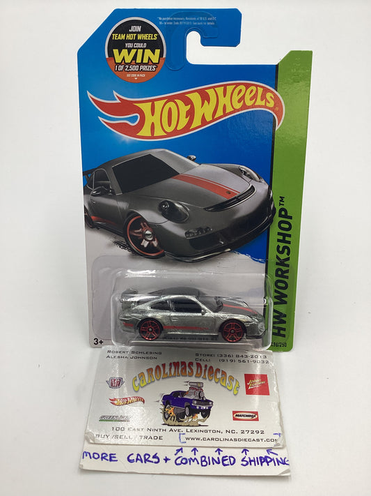 2015 Hot Wheels #196 Porsche 911 GT3 RS Zamac with protector