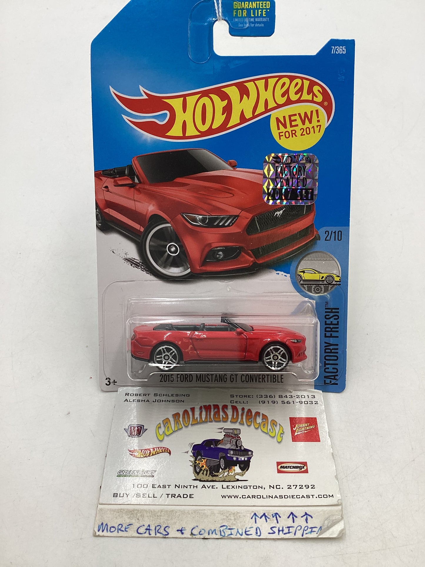 2017 Hot Wheels Factory Sealed #7 2015 Ford Mustang GT Convertible Red 25D