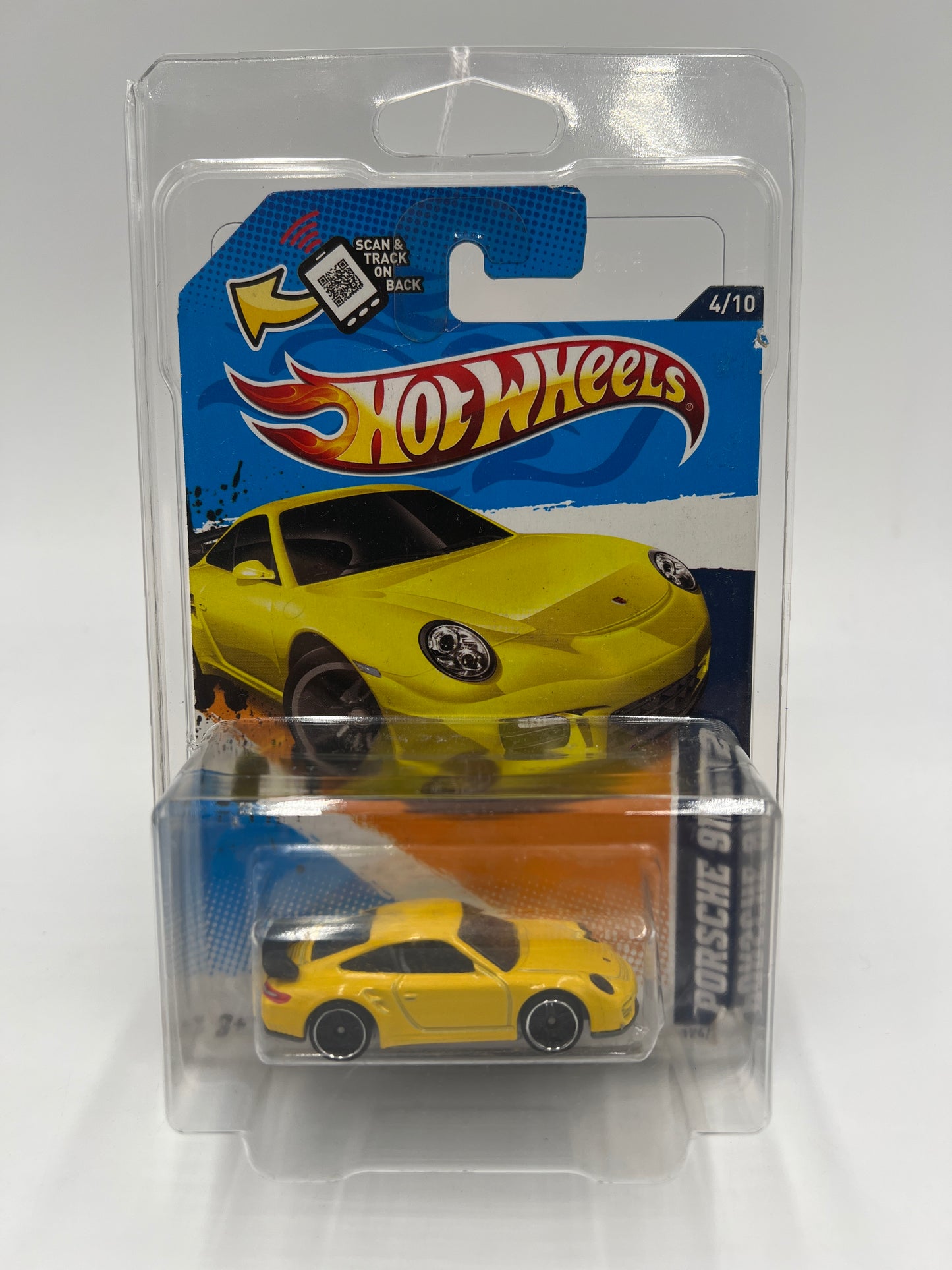 2012 Hot Wheels All Stars #124 Walmart Exclusive Porsche 911 GT2 Yellow W/Protector VHTF Bad Card