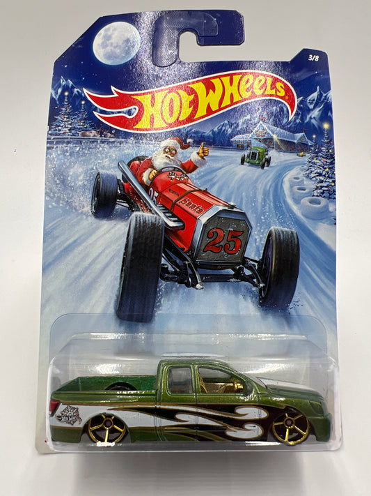 2014 Hot Wheels Holiday Hot Rods #3 Nissan Titan Green W/Protector