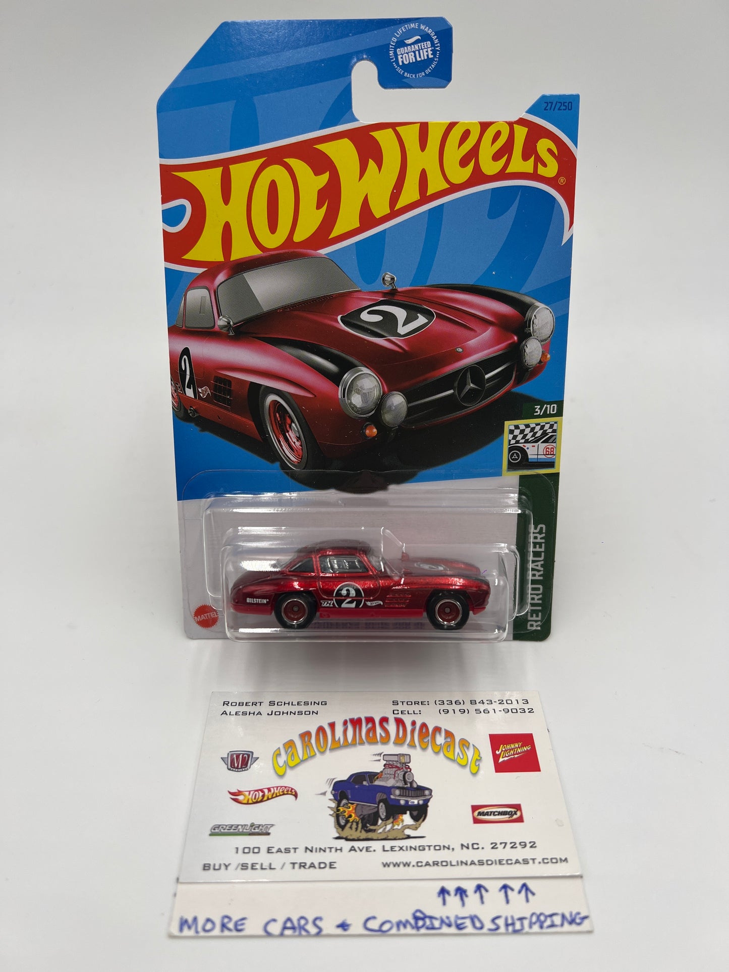 2023 Hot Wheels Super Treasure Hunt #27 Mercedes-Benz 300 SL Red W/Protector