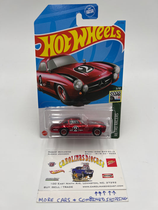 2023 Hot Wheels Super Treasure Hunt #27 Mercedes-Benz 300 SL Red W/Protector