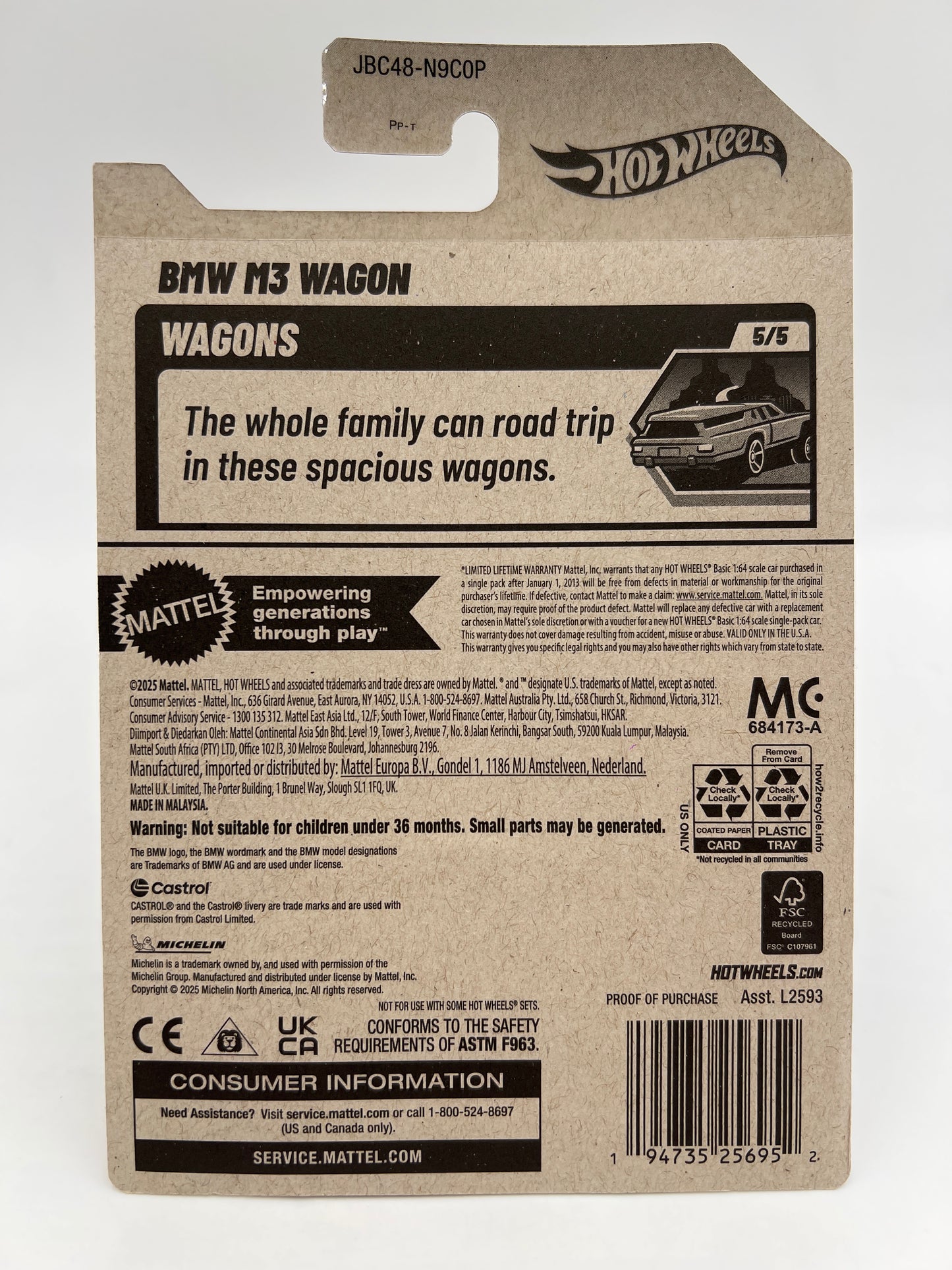 2025 Hot Wheels P Case Super Treasure Hunt #245 BMW M3 Wagon Green W/Protector