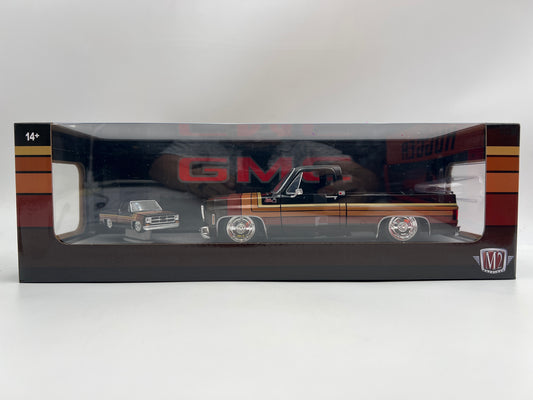 2026 M2 Machines R02 1/24 & 1/64 2 Pack 1976 GMC Sierra Grande 15 Custom Black