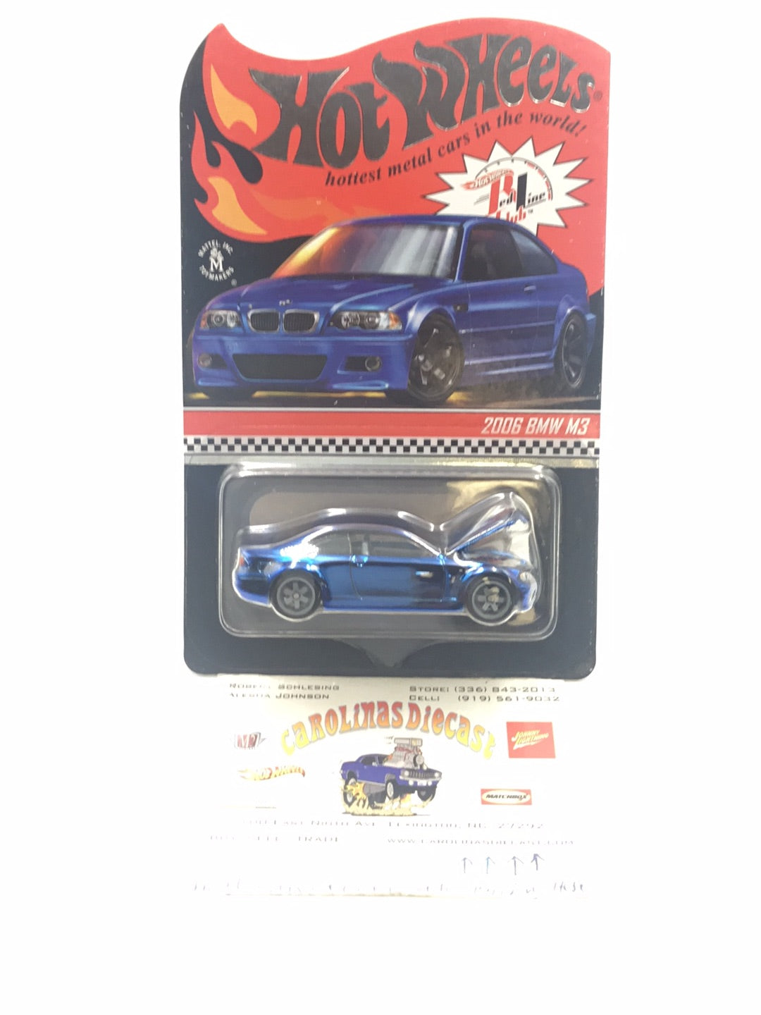 Hot wheels redline club 2006 BMW M3 21093/ 30000 Blue with protector