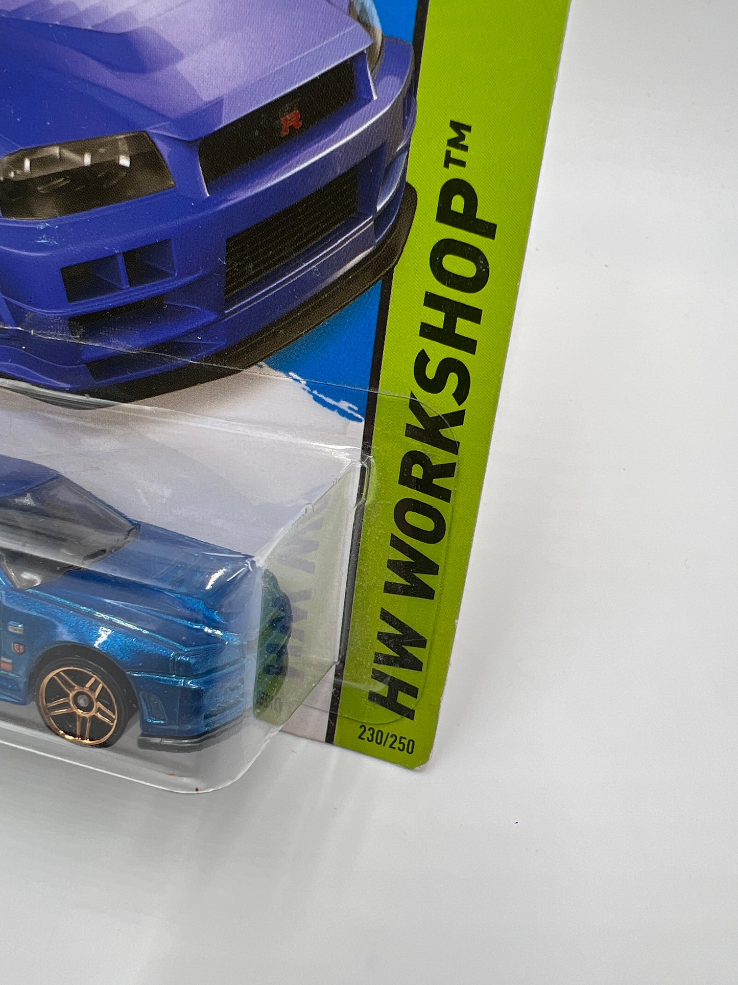 2014 Hot Wheels Workshop #230 Nissan Skyline GT-R R34 Blue W/Protector