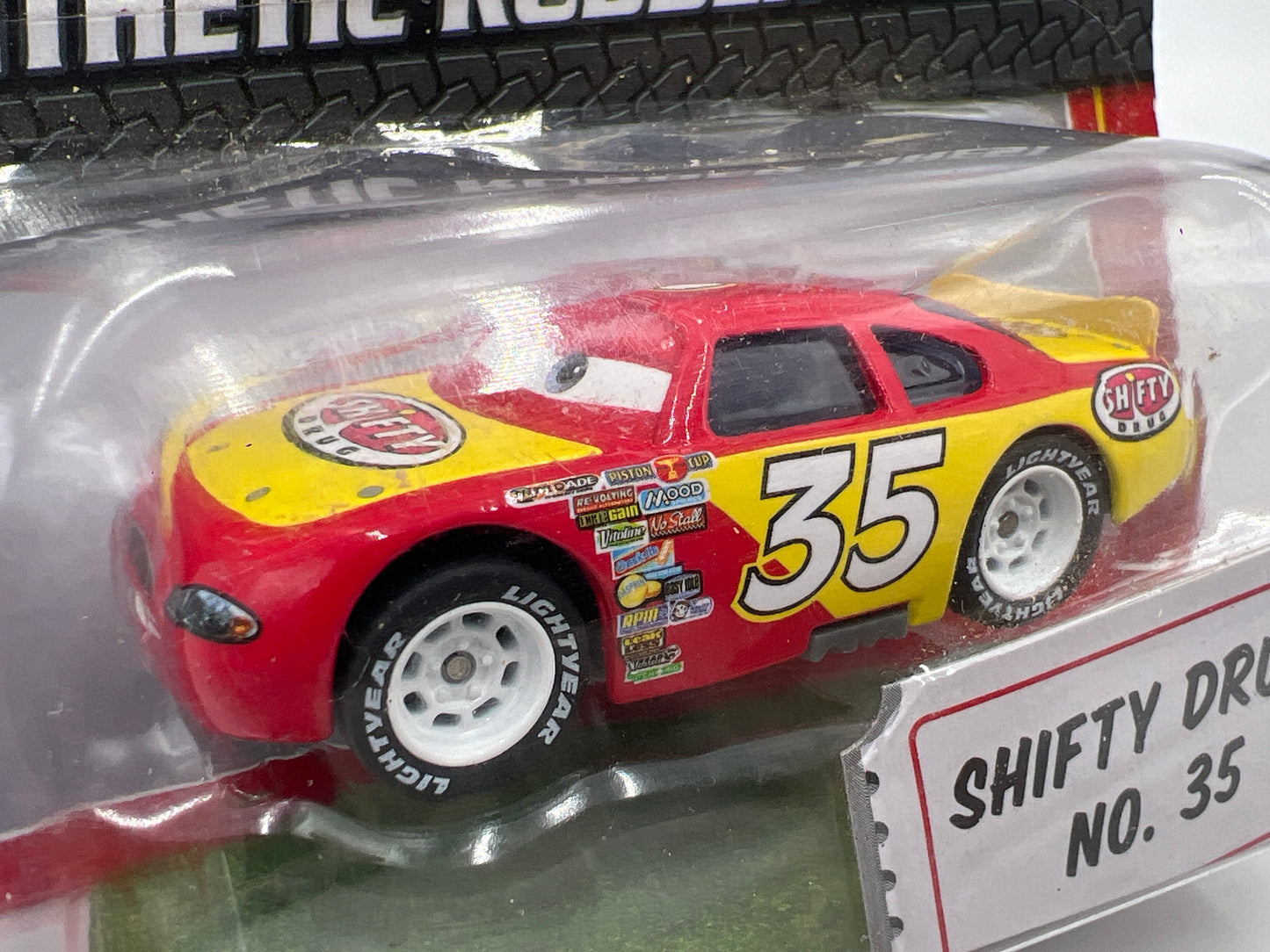 Disney Pixar The World Of Cars Rubber Tires Shifty Drug No 35 Bad Cards 139i