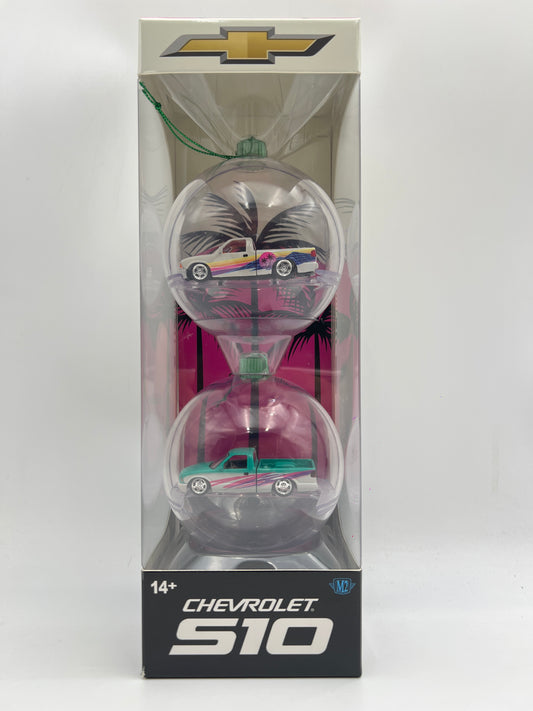 2026 M2 Machines Christmas Holiday Ornaments 2 Pack 1995 Chevrolet S10