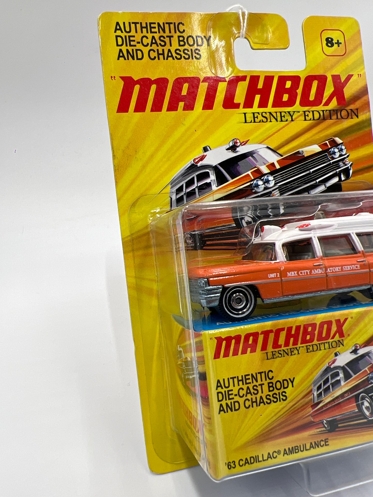 Matchbox Lesley Edition 63 Cadillac Ambulance Orange/White