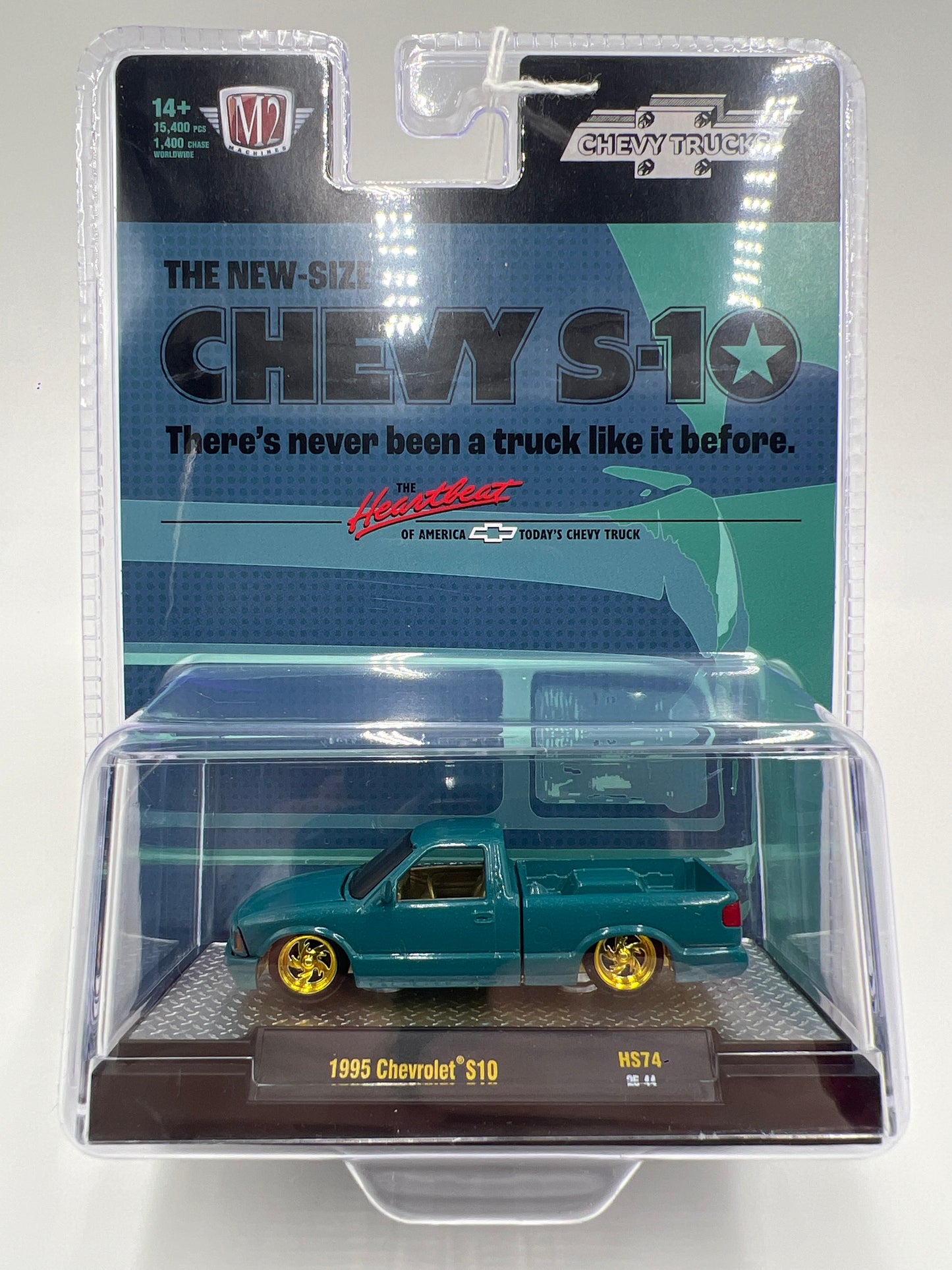 M2 Machines Hobby Exclusive HS74 CHASE 1995 Chevrolet S10 Teal