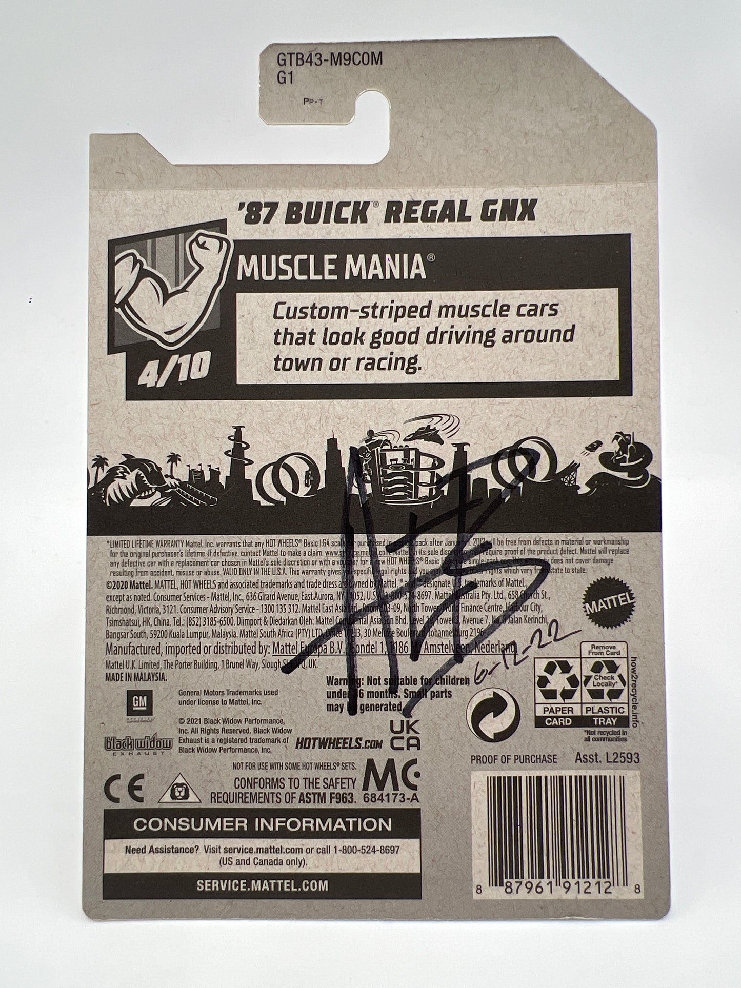 Hot Wheels 87 Buick Regal GNX Red Wheel Swap Custom On Card W/Protector SR