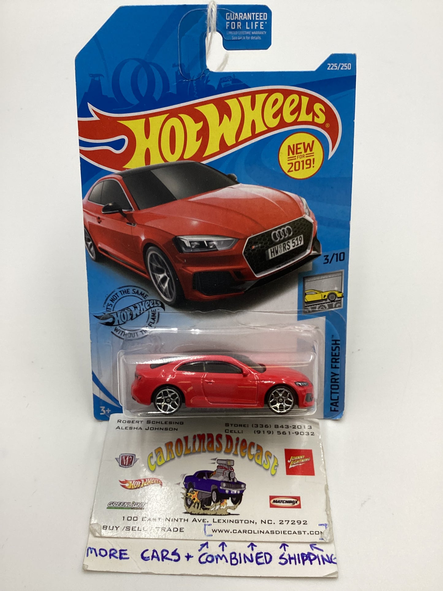 2019 Hot Wheels #225 Audi RS 5 Coupe Red 108C