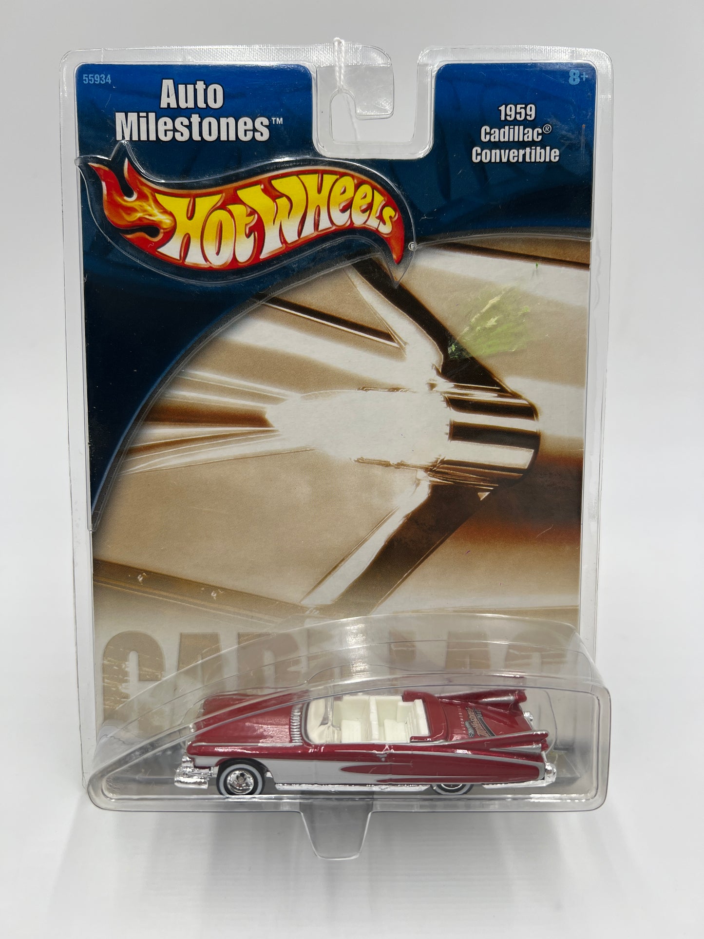 2002 Hot Wheels Auto Milestones 1959 Cadillac Convertible Red/White SR