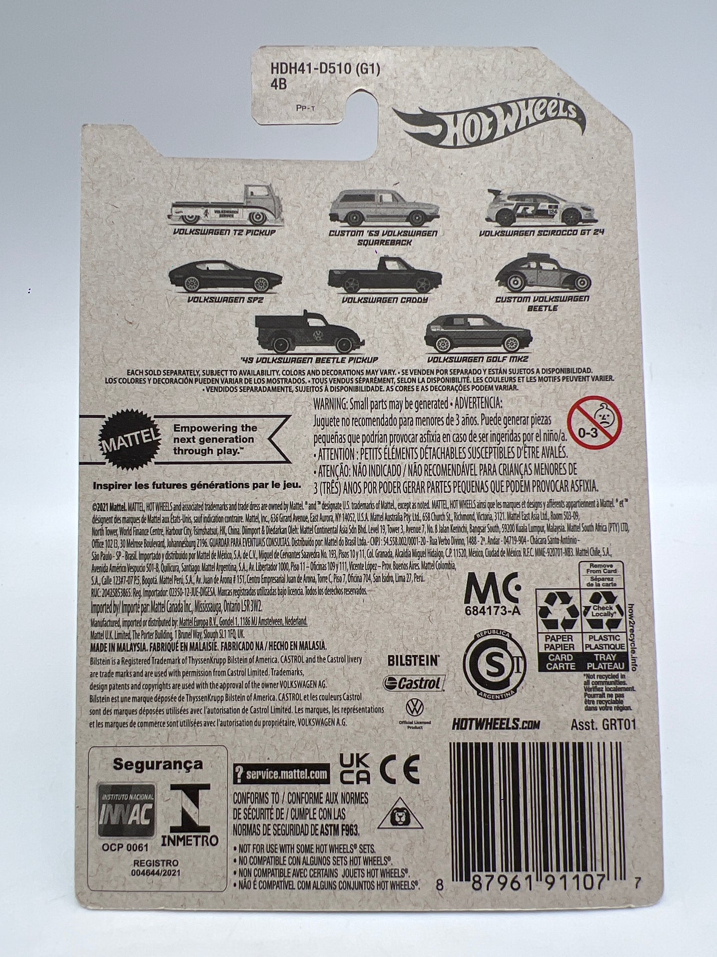 Hot Wheels Volkswagen Series #2 Custom 69 Volkswagen Squareback Light Blue 157D