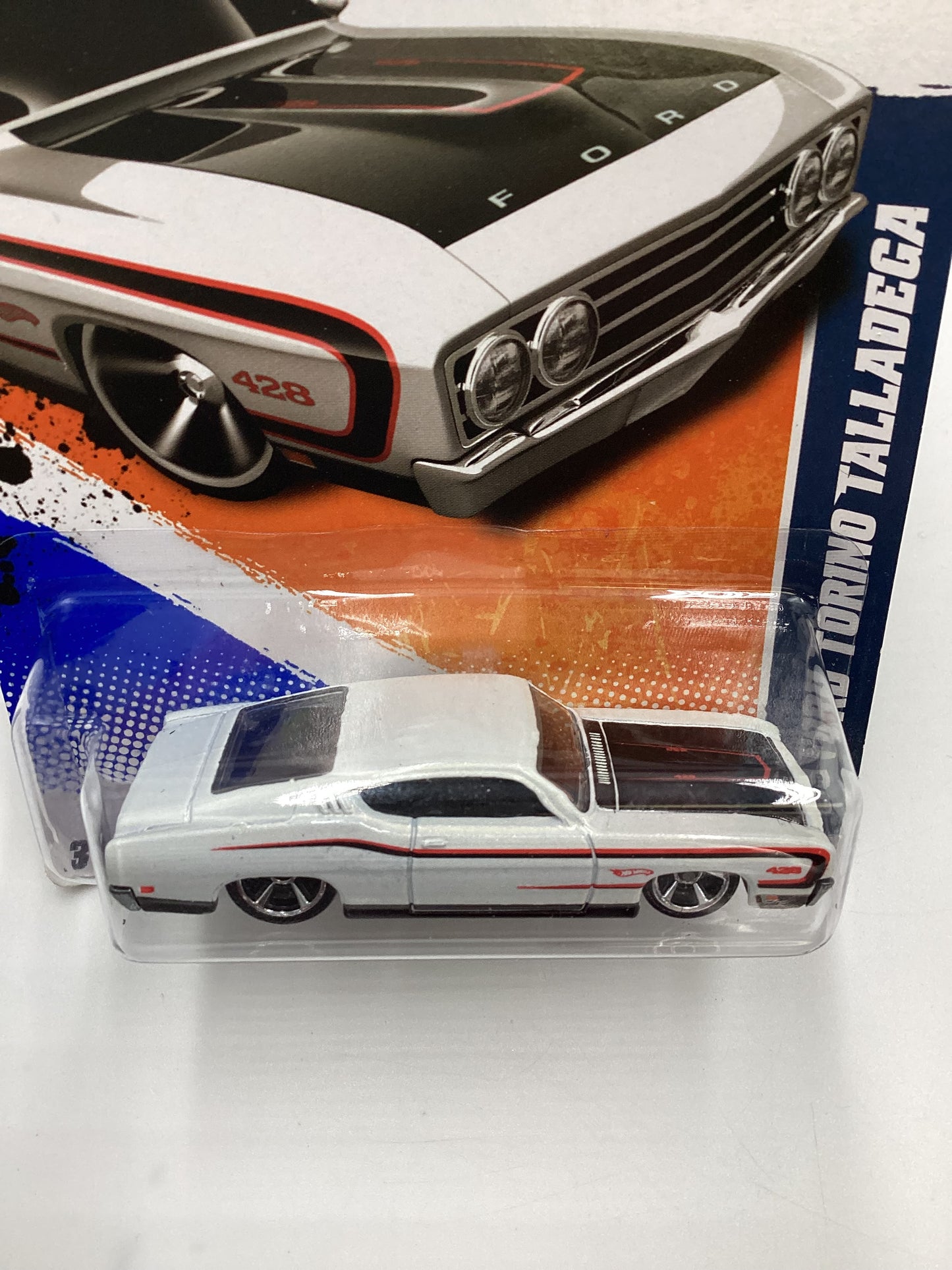 2011 Hot Wheels #103 69 Ford Torino Talledega White