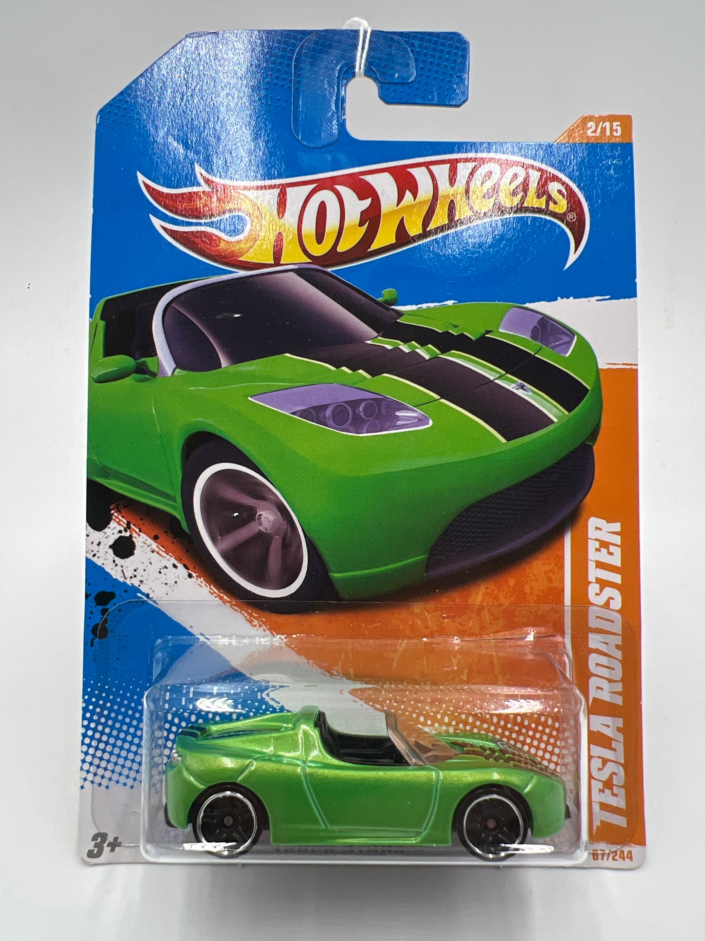 2011 Hot Wheels Track Stars #67 Tesla Roadster Green 50D